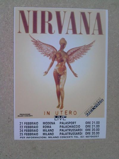 locandina originale nirvana in utero tour 1994 foto inedite kurt cobain