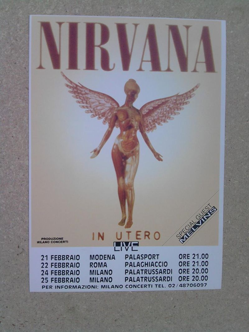 Locandina Originale Nirvana 'In Utero Tour 1994' - Foto Inedite Kurt Cobain