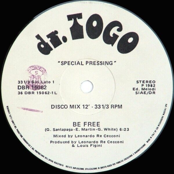   Dr Togo - Be Free, Vinyl, 12